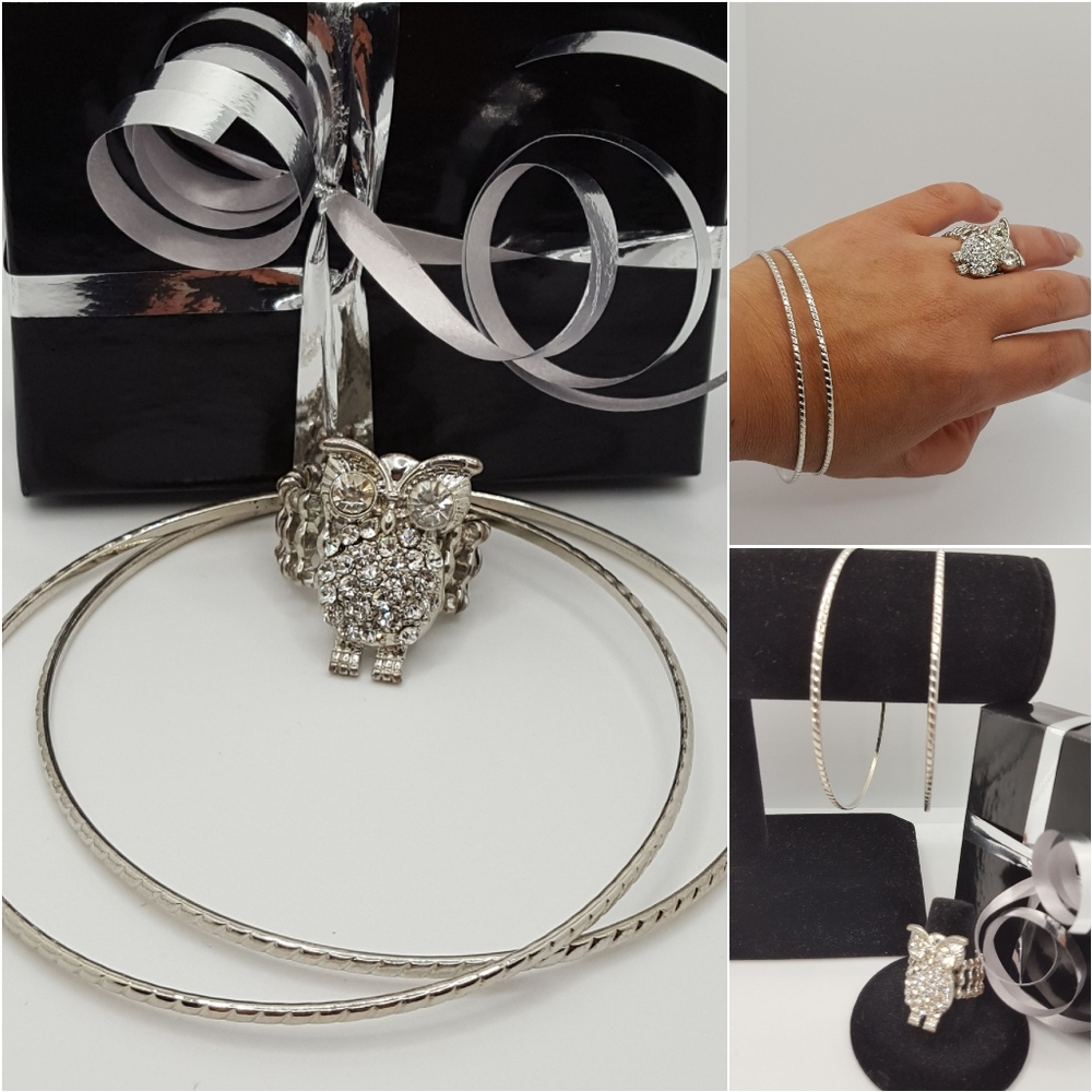 Boho Rhinestone Owl Set - image 1